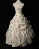 Vintage Wedding Dress Strapless Pleated Tulle Flower Wedding Dress HZ0319