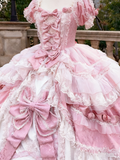 Newest Prom Dress Square Neck Lace Tiered Ball Gown Quinceanera Dress Evening Dress HZ0319