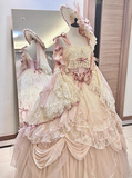 Charming Prom Dress Spaghetti Straps Lace Tulle Ball Gown Sweet 16 Dress Evening Dress HZ0319