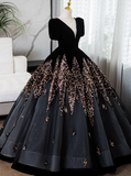 Gorgeous Prom Dress V-neck Pleated Ball Gown Sweet 16 Dress Evening Dress HZ0319