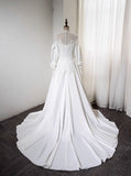 Retro Wedding Dress A Line Sweetheart Pleated Wedding Dress HZ0319