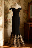 Elegant Prom Dress Off Shoulder Fitted Mermaid Evening Dress Gala Dress HZ0319