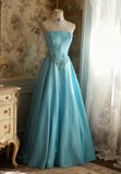 Stunning Prom Dress A Line Strapless Pleated Evening Dress Gala Gown Cocktail Dress HZ0319