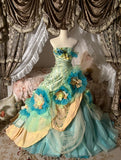 Charming Prom Dress Strapless Pleated Tulle Evening Dress Sweet 16 Dress Ball Gown HZ0319