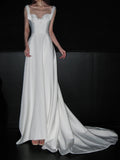 Minimalist Wedding Dress Sweetheart Pleated Wedding Dress HZ0319