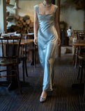Elegant Prom Dress Square Neck Pleated Beading Gala Dress Birthday Party Outfits Evening Dress HZ0319