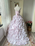 Newest Prom Dress Spaghetti Straps Pleated Ball Gown Evening Dress Quinceanera Dress HZ0319