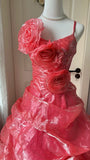 Beauty Prom Dress Spaghetti Straps Pleated Ball Gown Evening Dress Sweet 16 Dress HZ0319