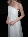 Minimalist Prom Dress White Strapless Evening Dress Gala Dress HZ0319