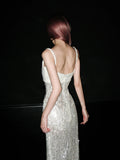 Shiny Prom Dress Spaghetti Straps Sequins Evening Dress Gala Dress Formal Dress HZ0319