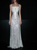 Shiny Prom Dress Spaghetti Straps Sequins Evening Dress Gala Dress Formal Dress HZ0319