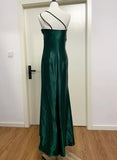 Gorgeous Prom Dress Dark Green Asymmetrical Neck Pleated Evening Dress Gala Dress Formal Dress HZ0319