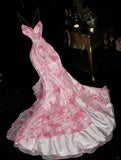 Newest Prom Dress Spaghetti Straps Print Birthday Party Dress Evening Dress HZ0319
