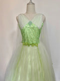 Pretty Prom Dress V-neck Pleated Tulle Gala Dress Evening Dress Formal Dress HZ0319