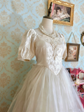 Vintage Prom Dress Square Neck Pleated Tulle Gala Dress Formal Dress Evening Dress HZ0319