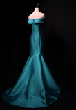 Minimalist Prom Dress Off Shoulder Pleated Mermaid Gala Dress Evening Dress Formal Dress HZ0319