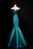 Minimalist Prom Dress Off Shoulder Pleated Mermaid Gala Dress Evening Dress Formal Dress HZ0319