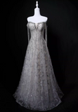 Shiny Prom Dress A Line Off Shoulder Pleated Gala Dress Evening Dress Party Dress HZ0319