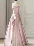 Beauty Prom Dress A Line Strapless Tulle Gala Dress Evening Dress Formal Dress HZ0319