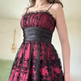 Retro Burgundy Spaghetti Strap Applique Sequin Design A-line Chiffon Satin Party Dress Homecoming Dress HZ0319