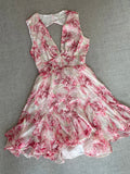 Cute Pink Floral Backless Design A-line Party Dress Homecoming Dress HZ0319