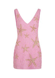 Retro Pink Sparkling Sequin V-neck Bodycon Homecoming Dress Party Dress HZ0319