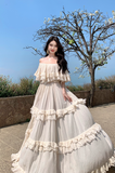 Vintage Ivory Strapless Ruffled Hem Design Elegant Beach Holiday A-Line Summer Dress HZ0319