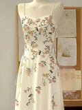 Vintage Beige Spaghetti Strap Floral Applique Design Elegant A-Line Evening Dress Prom Dress HZ0319