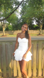 White Sweetheart A-Line Short Party Dresses Homecoming Dresses, HZ0319