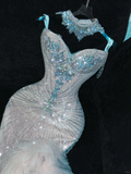 Gorgeous Champagne Sweetheart Mermaid Beaded Wedding Dresses Evening Gowns, HZ0319